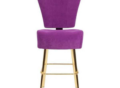 Modern Lila Stuhl Designer Barhocker Textil stilvoll Luxus Möbel Hocker